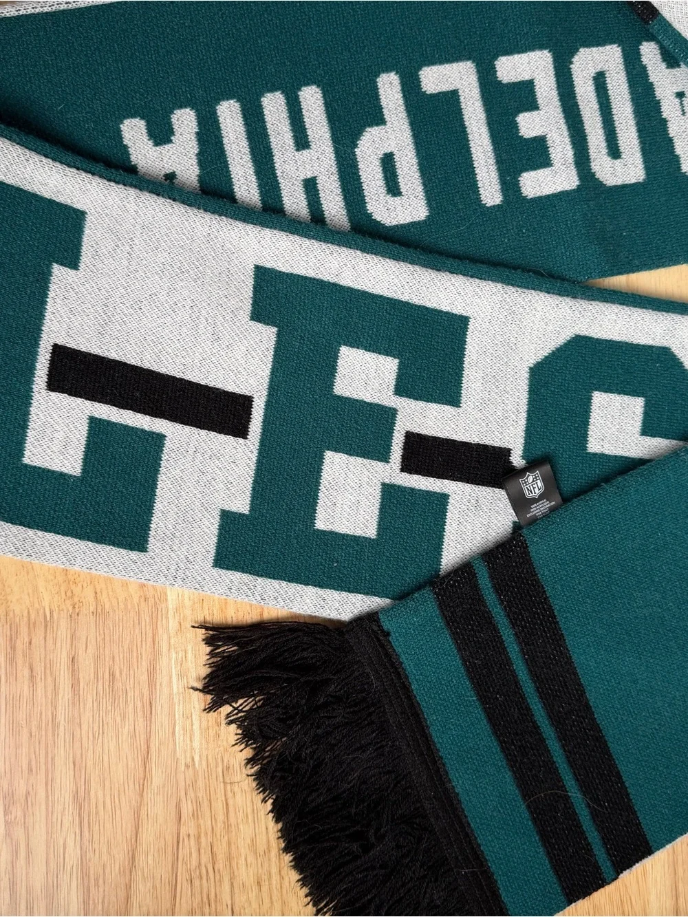 NFL Philadelphia Eagles Teal, White & Black Knit Scarf